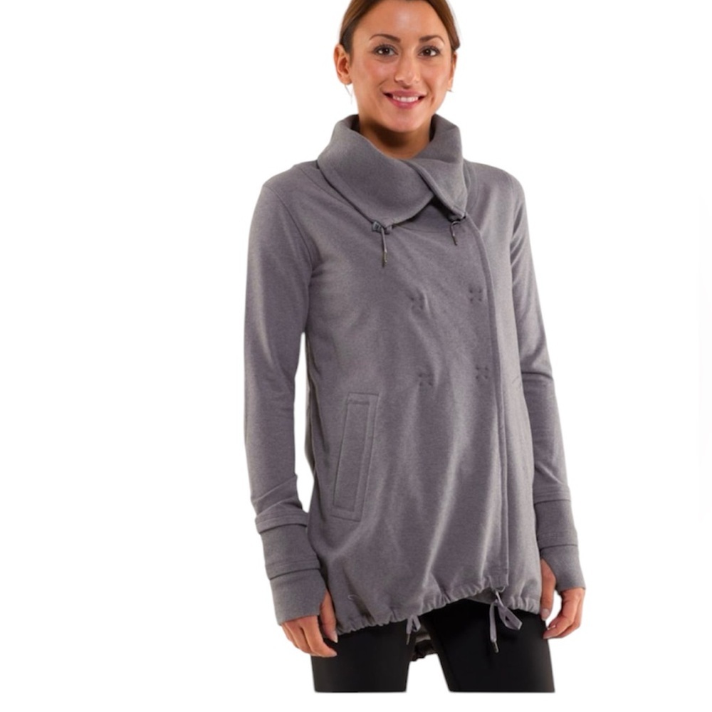 Lululemon Gratitude Wrap Jacket French Terry Cotton Stretch Pockets Top Cardigan